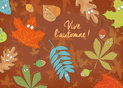 Feuilles color&eacute;es et sourires d'automne